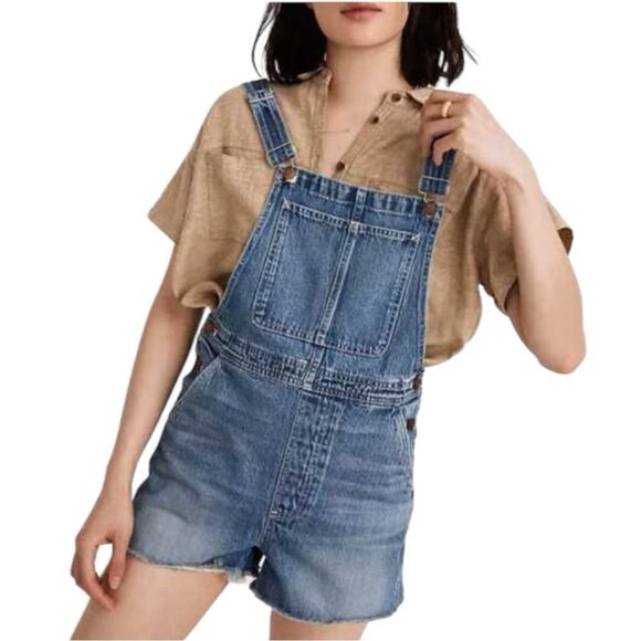 Madewell Adirondack Short Raw Hem Overall - Picture 1 of 5